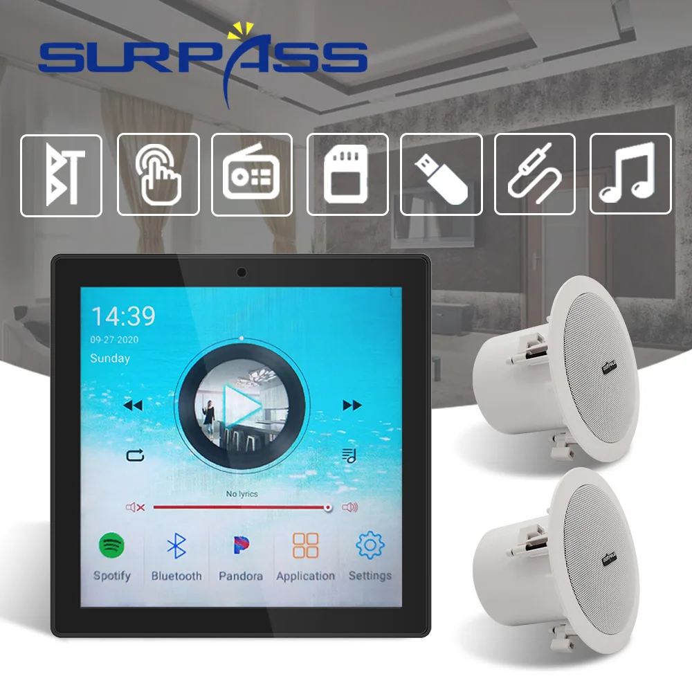 Настенный усилитель с сенсорным экраном Bluetooth Wi Fi стерео звук PA потолочная