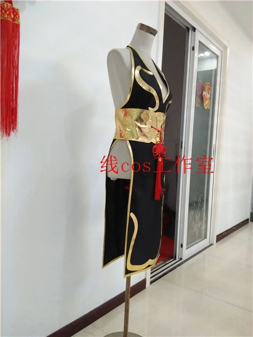 2019 Game Chun Li Black Dress Cosplay Costume Halloween Costumes for Women Adult |