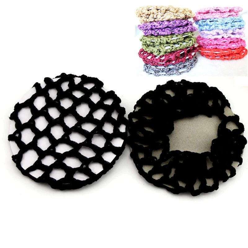 Эластичная сетка для волос 5 шт. ручная работа вязаный крючком жемчуг