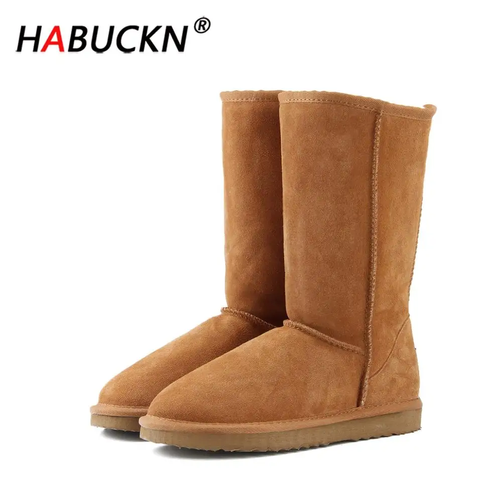 HABUCKN высококачественные зимние сапоги для женщин Зимняя обувь с подкладкой из