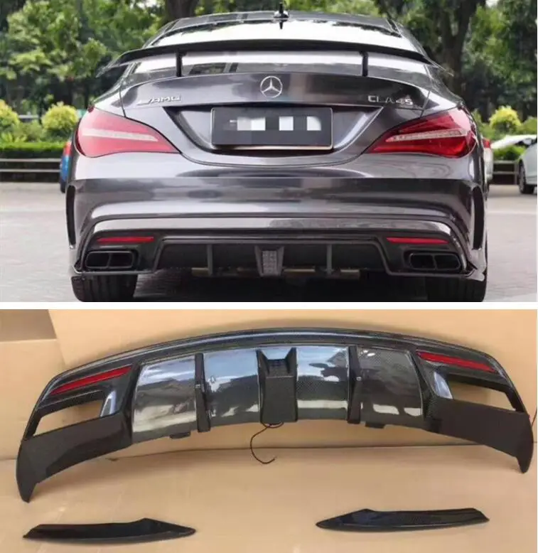 Передняя губа и задний бампер из углеродного волокна крышка диффузора спойлер