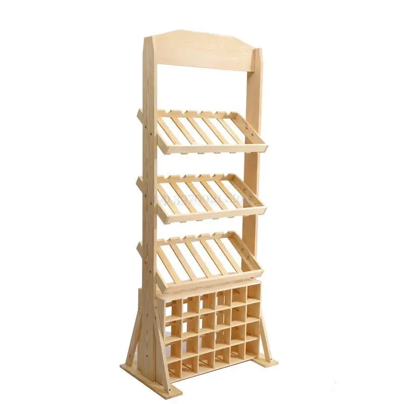 Классический Большой винный стеллаж из розового дерева подставка для хранения