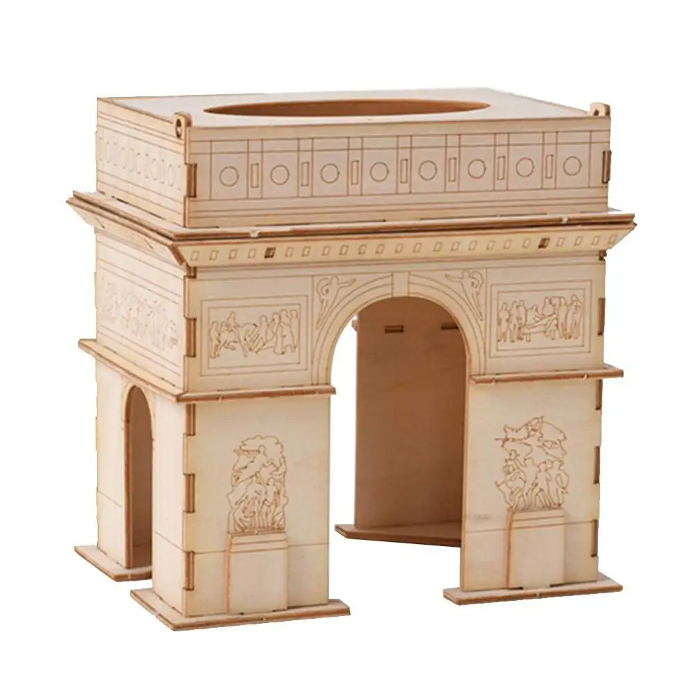 Triumphal Arch 3D деревянные головоломки для взрослых лазерной резки модели наборы DIY игрушки декоративные 3D деревянные головоломки модель - Цвет: Triumphal Arch