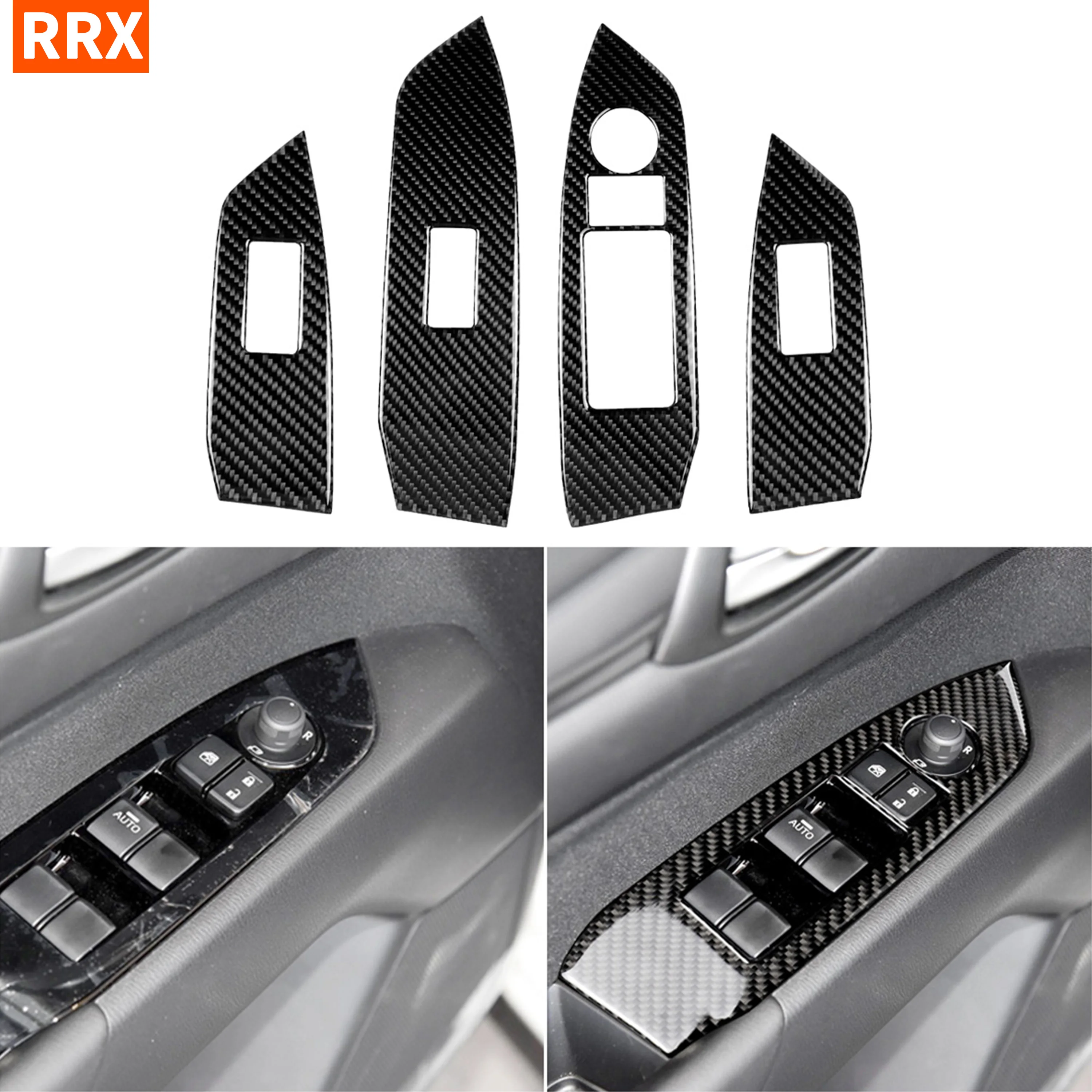 

For Mazda CX-5 2017 2018 Carbon Window Lifting Panel Sticker Switch Buttons Frame Cover Trim Door Control Accent Car Styling