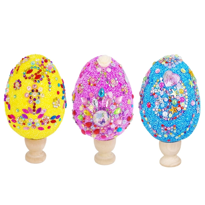 

1 Набор креативных пасхальных яиц, окрашенных снежинками, игрушек для украшения грязи, Детские материалы ручной работы, игрушки для творчес...