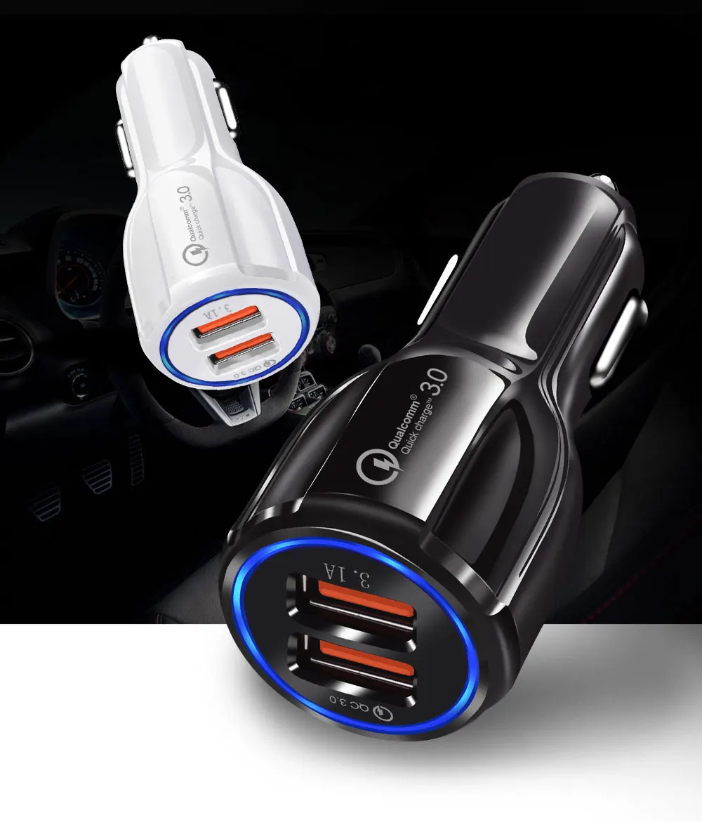 Cargador de inalambrico мобильный телефон USB Coche Carga Rapida быстрое зарядное устройство для автомобиля 3A Быстрая зарядка 3,0 для samsung S8 S9 huawei Xiaomi