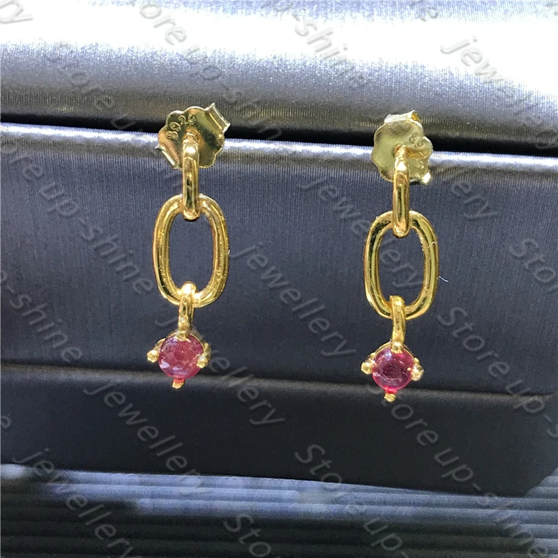 Новый с натуральным Рубином серьги 925 Серебряные женские отличаются