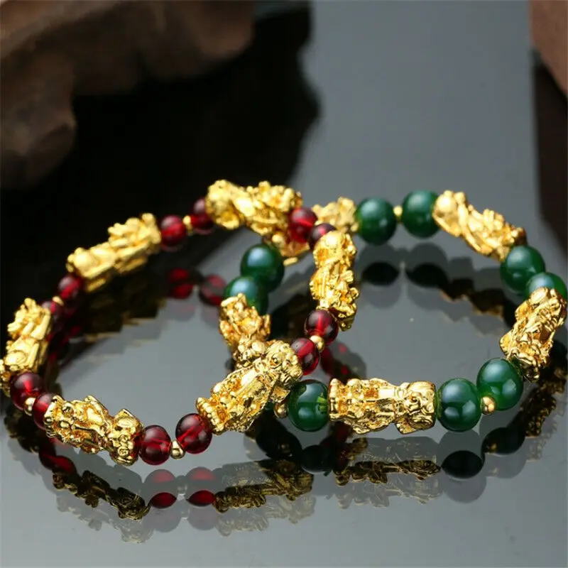 

Chinese Fengshui Beast Agate Charm Bracelets Women Pixiu Bring Wealth Good Luck Bracelet For Men Jewelry Lucky Bracelets Unisex