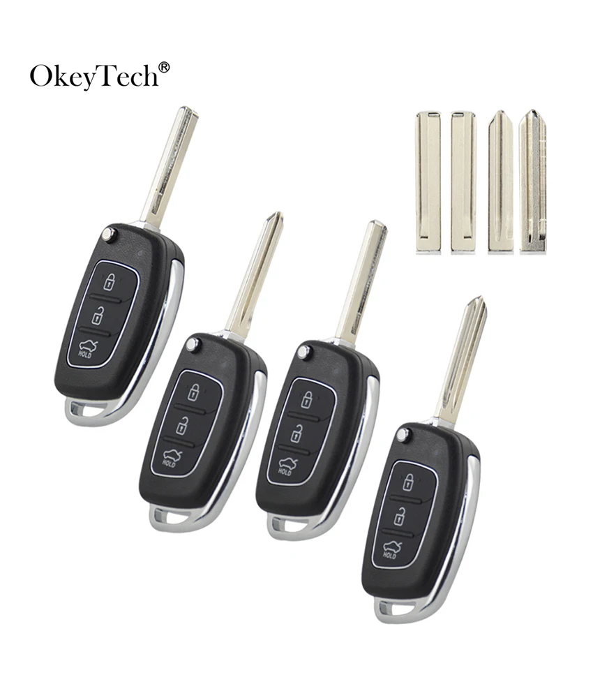 OkeyTech 3 кнопки для Hyundai Solaris Ix35 Ix45 серии Авто складной откидная оболочка ключа