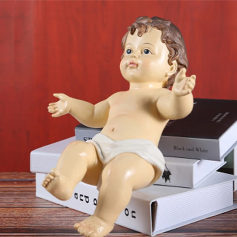 

Resin Religious Nativity Figurine Little Baby Jesus Statue Ornament Christ Craft H3CC