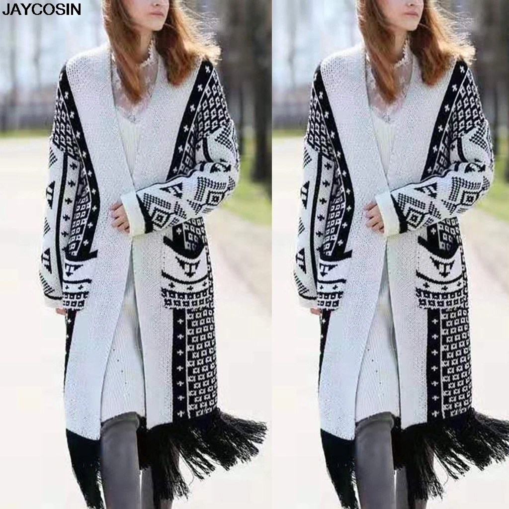 JAYCOSIN свитер куртка 2019 оверсайз вязаные кардиганы свободные клетчатые Джемперы