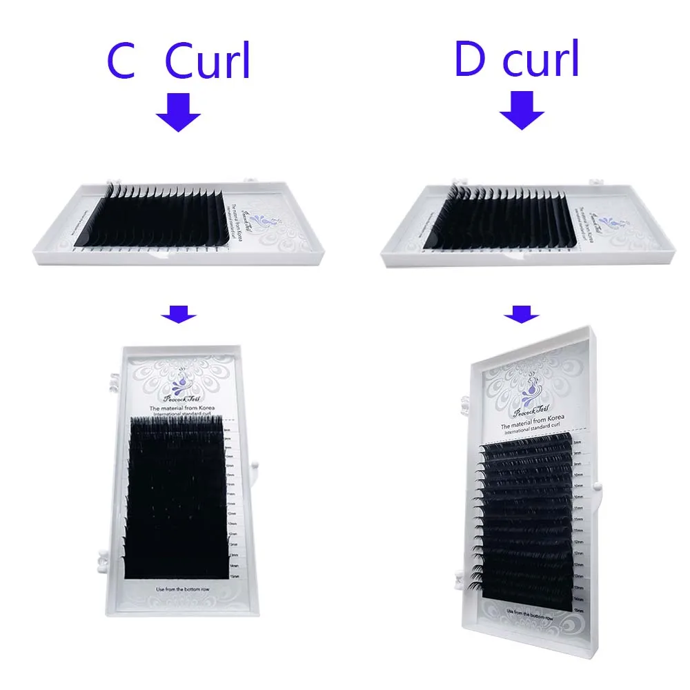 16 рядов ресницы для наращивания, Профессиональные Накладные ресницы, индивидуальные ресницы, Микс Павлиньего хвоста 0,07