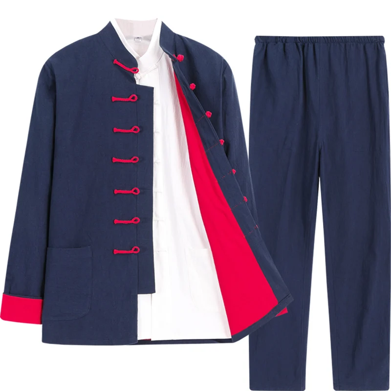 3 шт./компл. Высококачественная Мужская хлопковая и льняная униформа из