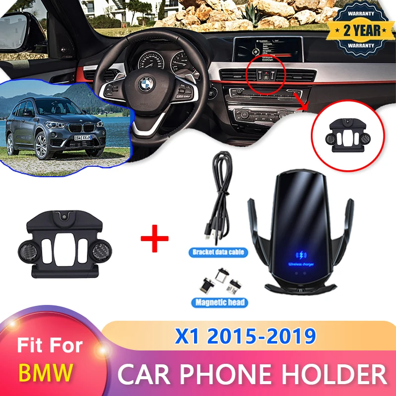 Mobile Phone Holder For BMW X1 F48 2015~2019 Air Vent Mount Bracket GPS Phone Holder Clip Stand in Car Accessories 2016 2017