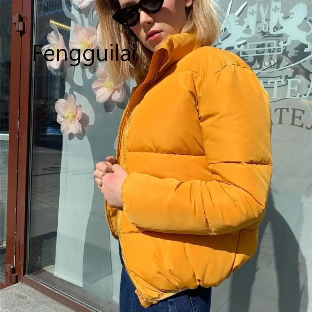 2021 зимние плотные однотонные пуховые Женские повседневные уличные куртки на