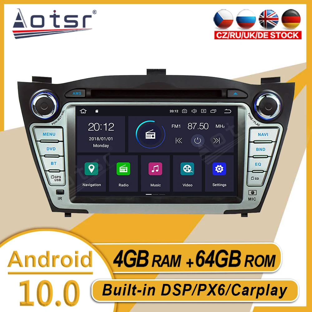 

64GB For Hyundai IX35 Tucson 2009 2010-2015 Car Stereo Multimedia Player Android GPS Navi Auto Audio Radio Carplay PX6 Head Unit