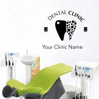 Dental Clinic Wall Decals Quotes Wall Vinyl Decor Art Wall Sticker Dental Care Decors Wallpaper Your Clinic Name Removable B394
