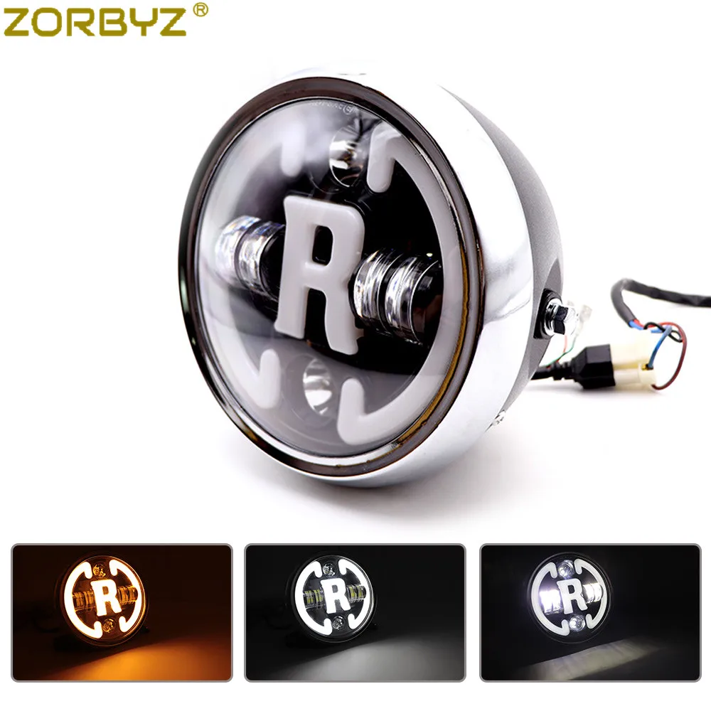 ZORBYZ мотоциклетная 7 ''круглая светодиодная Модифицированная фара с ангельским