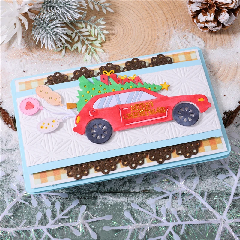 InLoveArts Christmas car background Metal Dies Scrapbooking Cutting Craft Stamps die Cut Embossing Card Make Stencil | Дом и сад