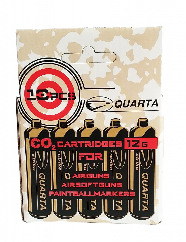 Баллоны CO2 пневмат QUARTA 12 гр QU10 для пневматики и страйкбола (в упаковке 10 баллонов) |