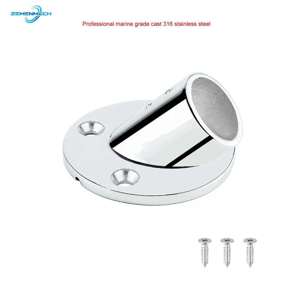 

316 Stainless Steel Multiple Angles Boat Round Base Marine Yacht Hand Rail Fitting Rail Tube Stanchion Base Column Accessories