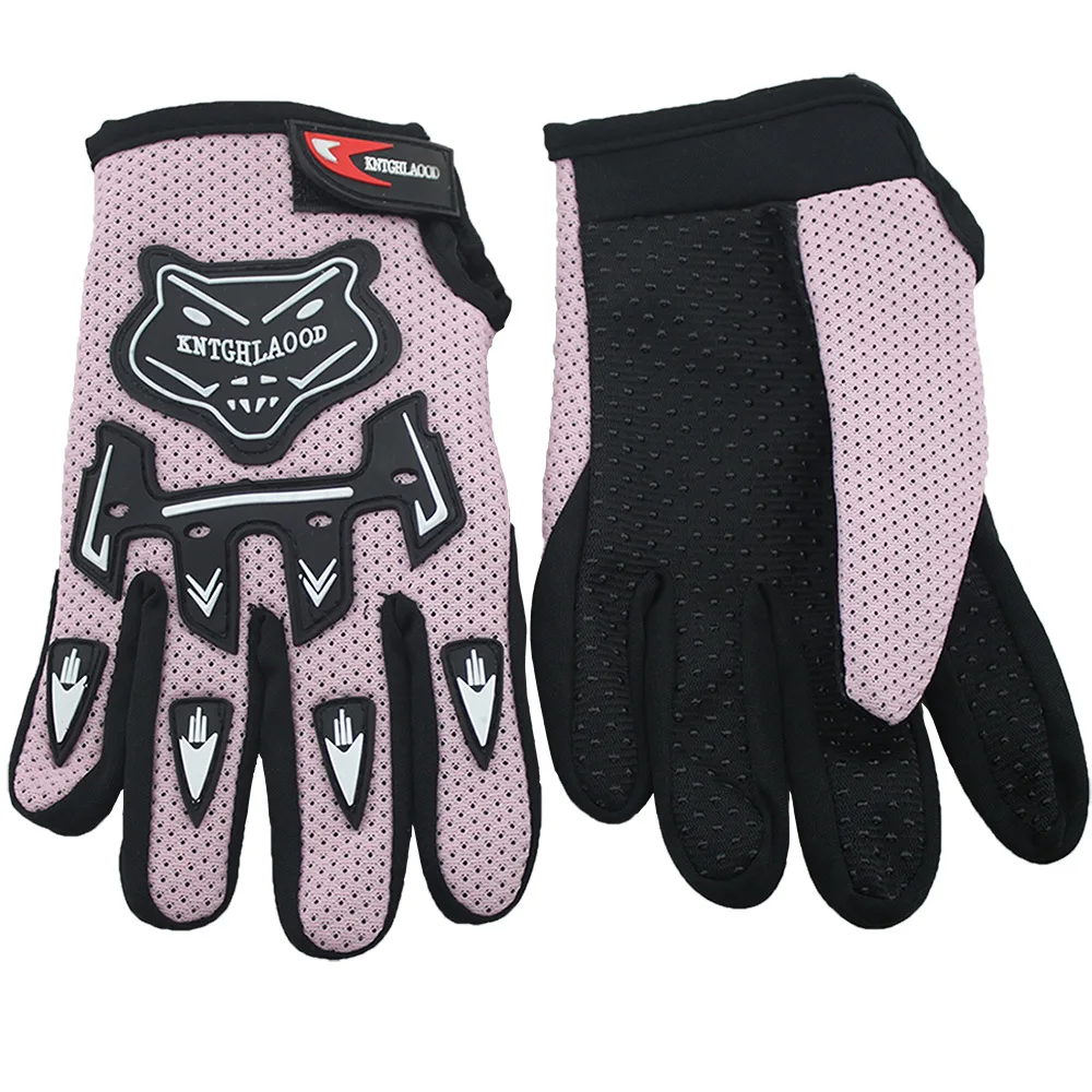 Kids pink Георгем студенческие Детские велосипедные перчатки Guantes Ciclismo Мужские Спортивные Перчатки для фитнеса, тренажерного зала, MTB, велосипедные перчатки с полным пальцем, велосипедные перчатки - Цвет: Kids pink