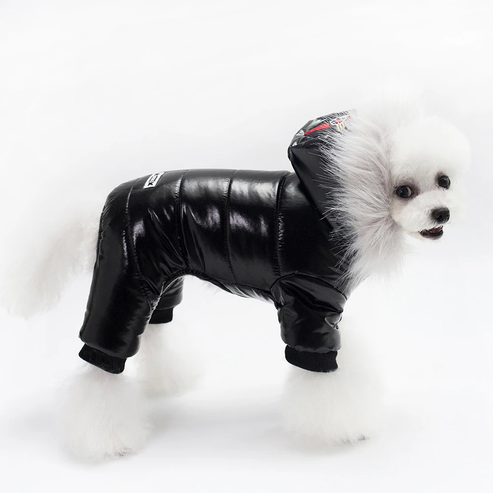 Black Waterproof Модные Комбинезон из водонепроницаемого материала для собак зимнее пальто для собаки, Одежда для животных одежда Йорки пуделя щенок Комбинезон для маленьких собак Куртки-парки - Цвет: Black Waterproof