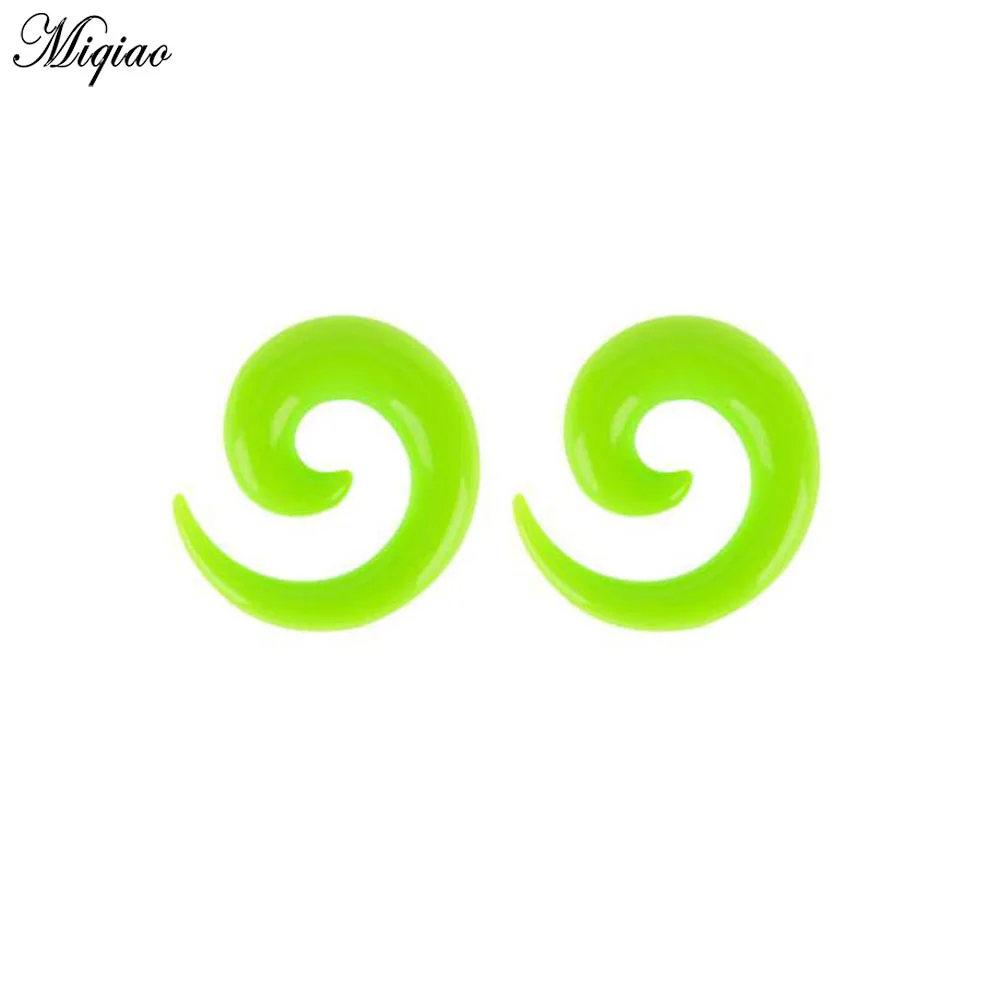 Miqiao 2 Pcs Piercing Accessories European and American Acrylic Black Snail Ear Expander Multi-color Optional Hypoallergenic | Украшения и