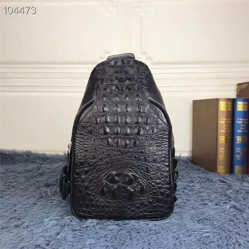 Деловой стиль, натуральная кожа аллигатора, Мужская маленькая нагрудная сумка, настоящая крокодиловая кожа, мужская сумка через плечо, сумка-мессенджер