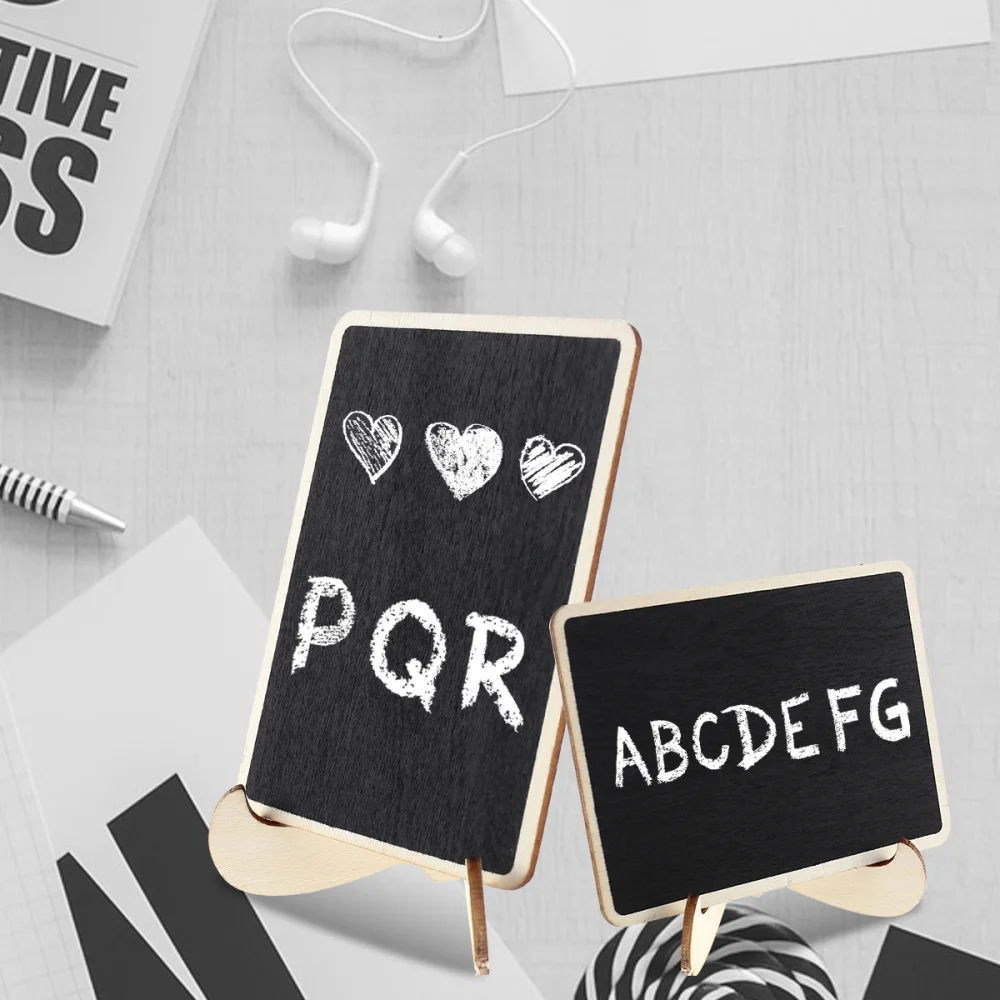 

14pcs Mini Chalkboards with Support for Message Board Signs Wedding Dinner Party Table Place Signs - Square