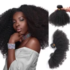 Афро кудрявые вьющиеся человеческие волосы в пучках 4B бразильское плетение натуральные 2-3-4 шт. двойной уток сделка Remy наращивание волос кулинан