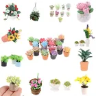 Кукольный дом, миниатюрные цветы, сказочный садовый орнамент, миниатюрное растение в горшке, декор для кукольного домика, модель бонсай, Декор для дома, 112