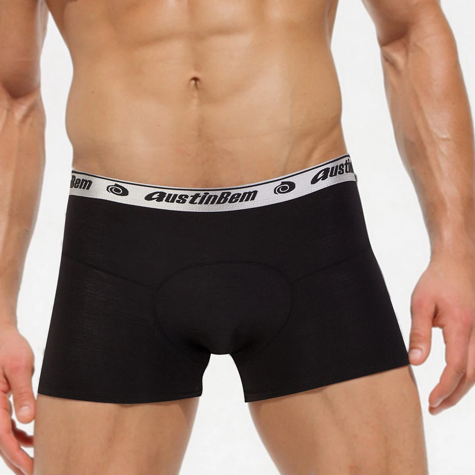 

Трусы-боксеры мужские однотонные, пикантное нижнее белье, средняя талия, круглые выпуклые дышащие, базовые домашние трусы