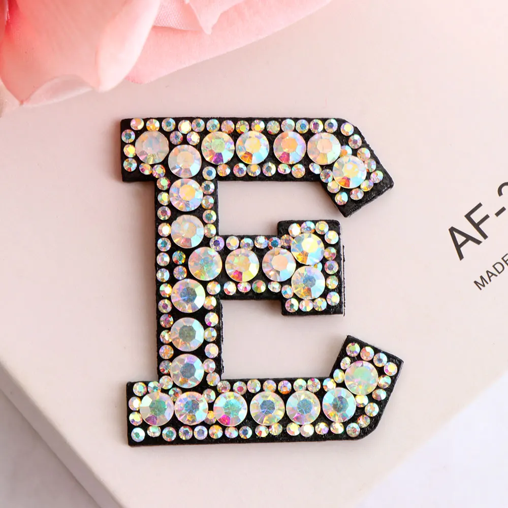 A-Z, 1 шт., стразы, Английский алфавит, буквы, аппликация, 3D, железная нашивка для одежды, значок, обувь, одежда, нашивки с вышивкой