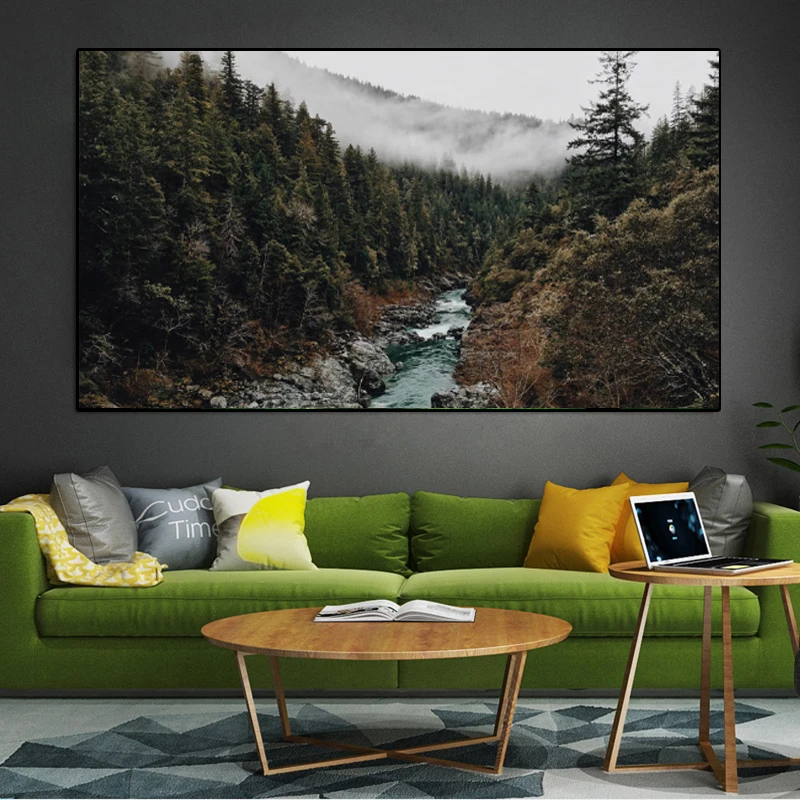 Wall Art Canvas Painting Forest Tree Nature Landscape Posters and Prints Wall Art Pictures For Living Room Cuadros Home Decor