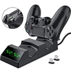 Зарядная док-станция для двух геймпадов PS4, магнитная зарядная подставка для Sony Playstation 4, PS4 ProSlim, беспроводной контроллер