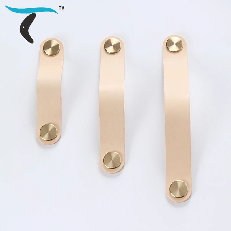 Утолщенная качественная кожаная ручка для мебели кабинета обувного шкафа комода