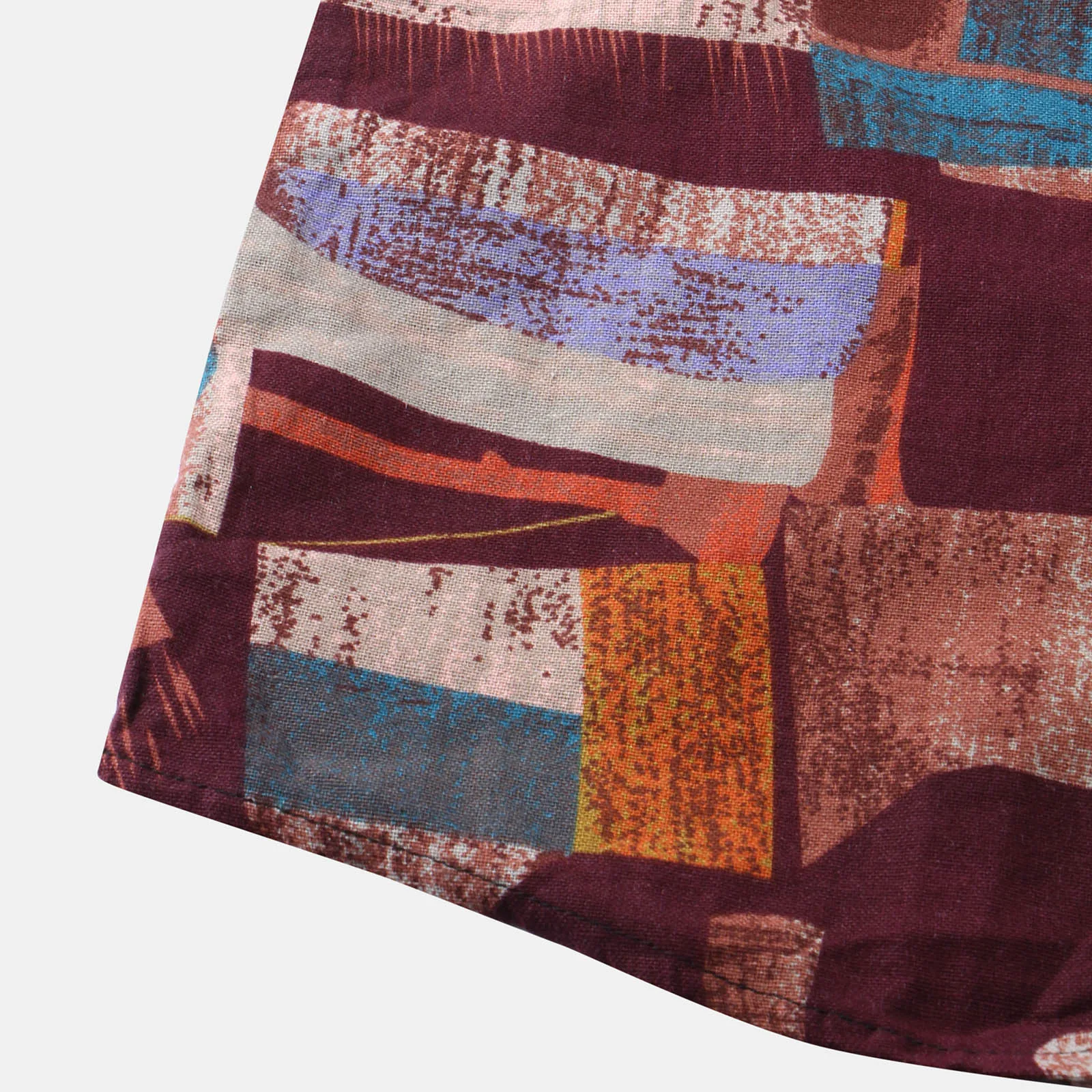 

Men's Beach Casual Geometry Print Short Sleeve Button Turn-down Collar Shirt