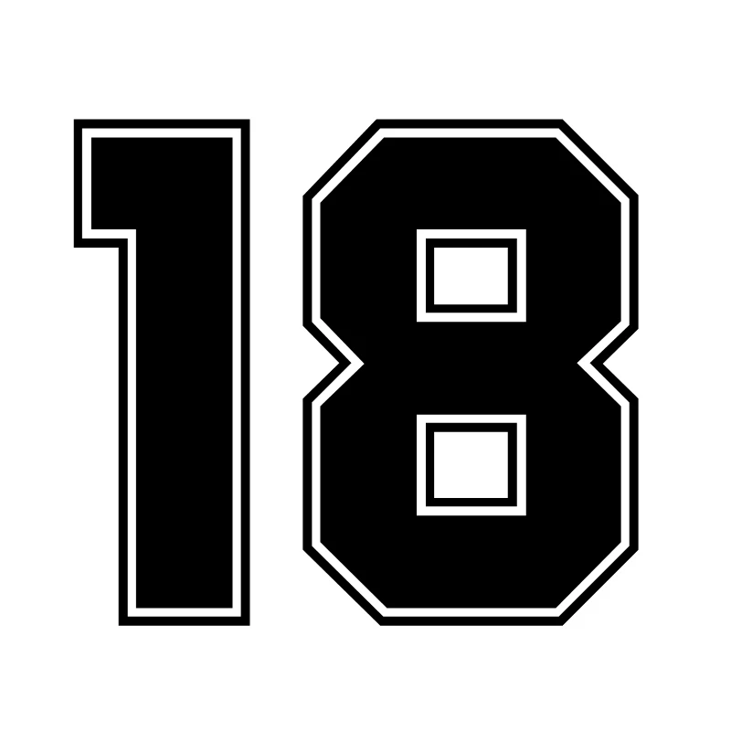 

CK2951#20*18cm Number 18 funny car sticker vinyl decal silver/black car auto stickers for car bumper/rear window car decoration