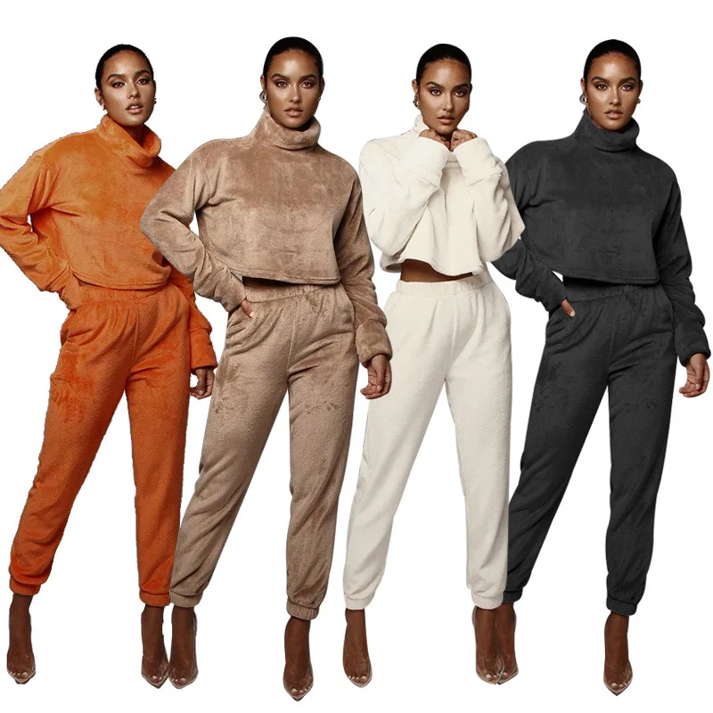

Весенний женский новый темпераментный однотонный спортивный костюм в европейском и американском стиле плюс бархатный Повседневный Женски...