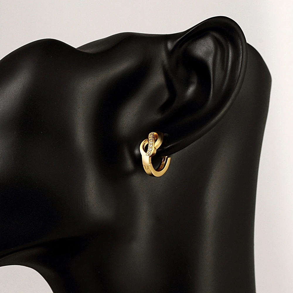 

SP031 Real 925 Sterling Silver Crystal Circle Earring For Women Making Jewelry Gift Wedding Party Engagement