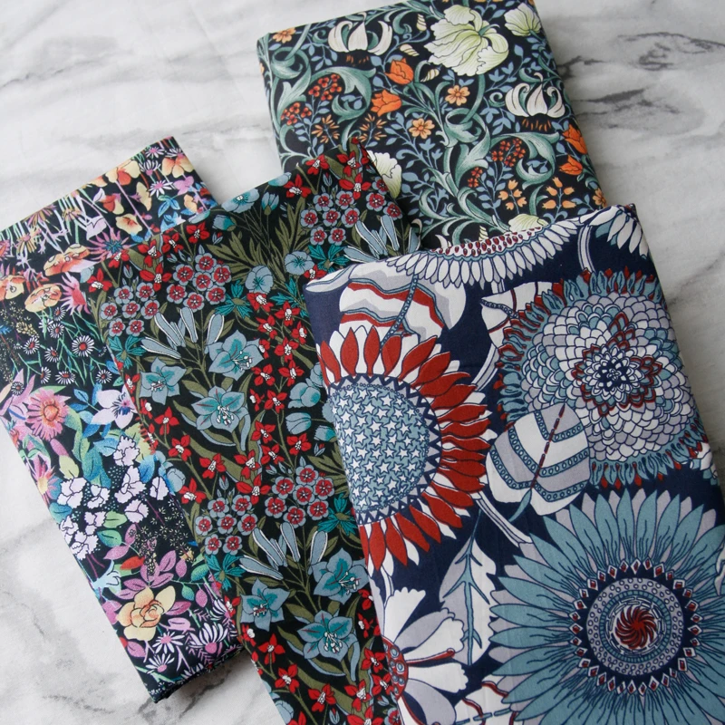 160 см * 50 Ретро темные цветы хлопковая ткань комплект кровати сделай сам одежда