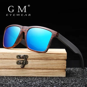 Мужские и женские деревянные очки с поляризацией, в квадратной оправе