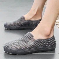 hot sale nail casual shoes men lazy slip on loafers shoe with hole breathable beach shoes non slip lightweight sneakers for men