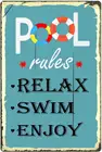 Правила бассейна для отдыха и плавания, 8x12 дюймов, жестяной знак, Ностальгический металлический знак, домашний декор для клуба, бара, кафе