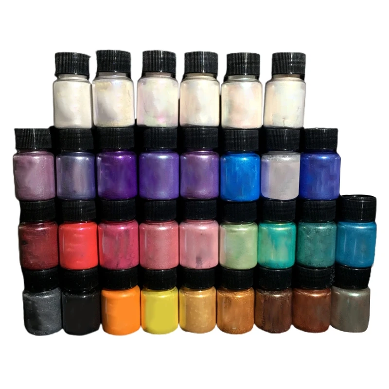 

32 Pcs DIY Handmade Pearlescent Mica Powder Epoxy Resin Dye Pearl Resin Glue Pigments Material Crystal Mold Soap Making