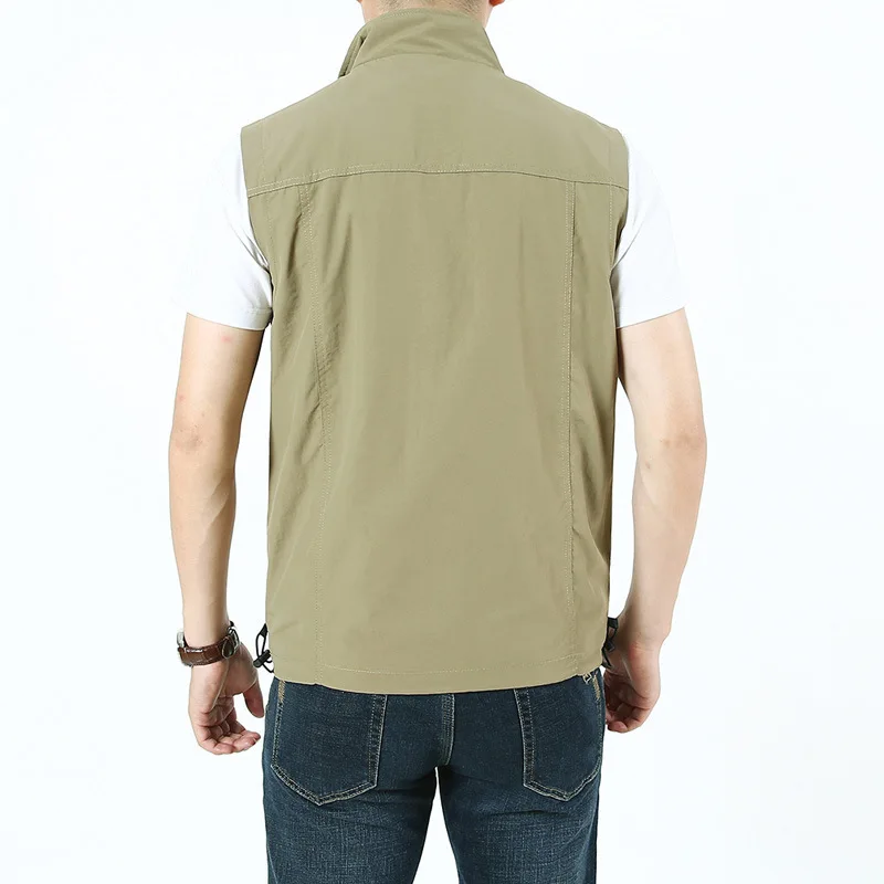 

Summer Vest Men Quick Dry Fishing Vest Male Stand Collar Leisure Waistcoat Men Chalecos Para Hombre Plus Size Big 5XL 6XL