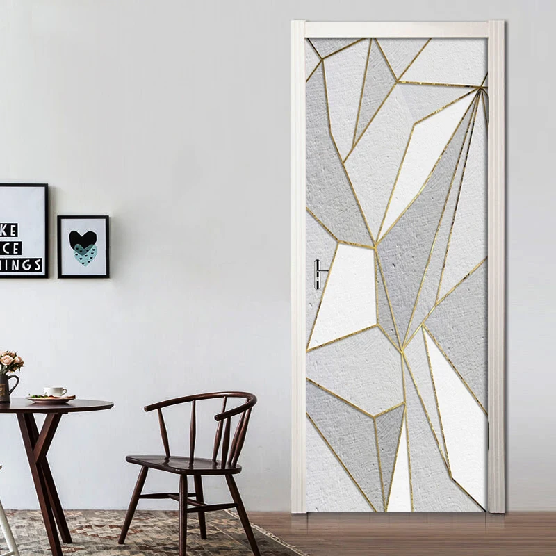 2 шт./компл. персональные геометрические золотые линии 3D наклейки на стену