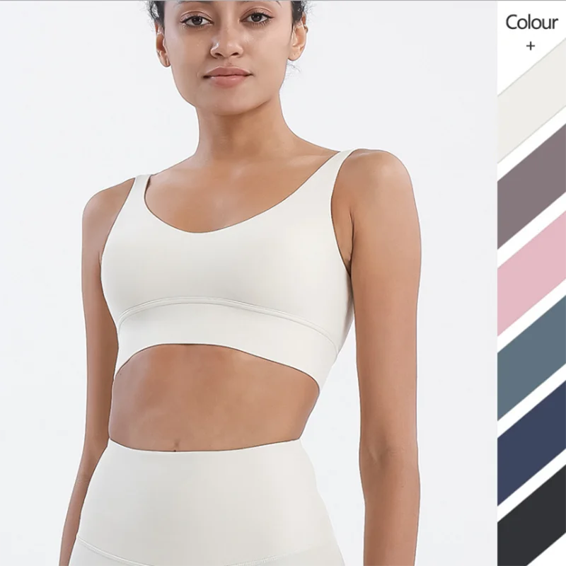 

Sport Bra Padded Women Crop Top Yoga Bra Push Up Gym Underwear High Support Impact Training Solid Workout Brassiere Running Vest