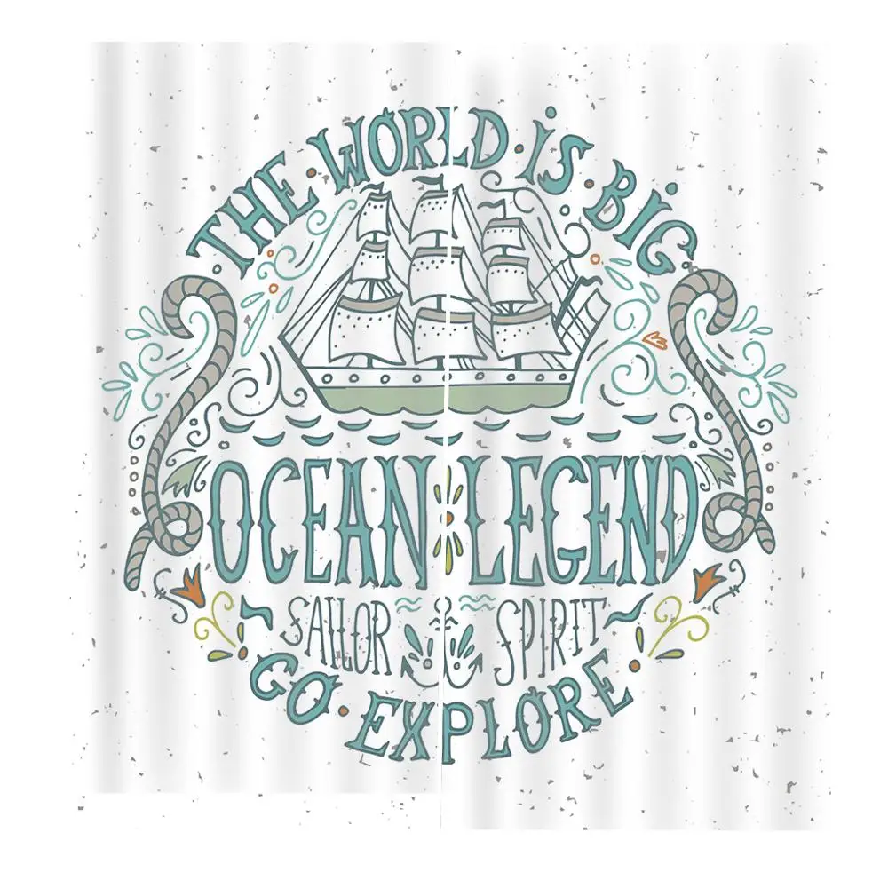 Пользовательский морской занавес парусника пусть ваши мечты установить парус